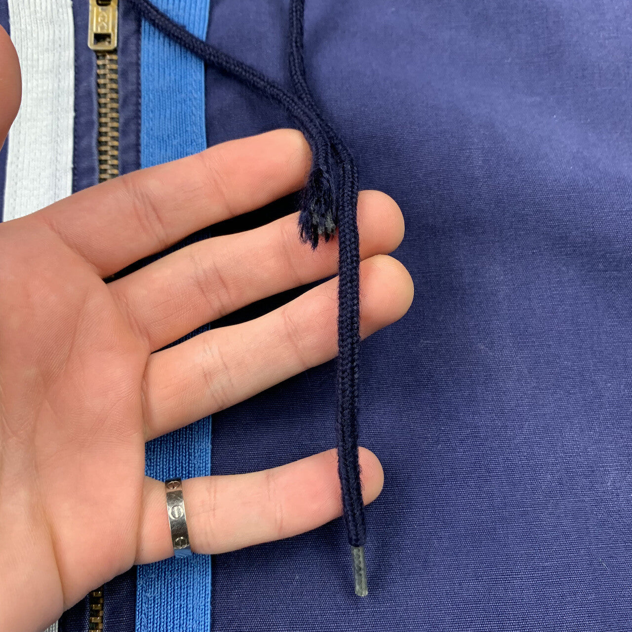 Champion 50s Zip Up Vintage Blank Blue Hoodie 60s 70s Jacket Warm USA New York