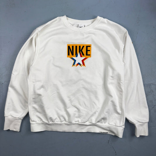 Nike Mens Sweatshirt Dri-Fit Pullover Sz XL White Cream Sweater DV7974-133