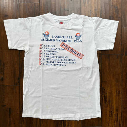 Nike Basketball Summer Vintage T Shirt Workout Plan 90s Gray Tag Rare Just Did