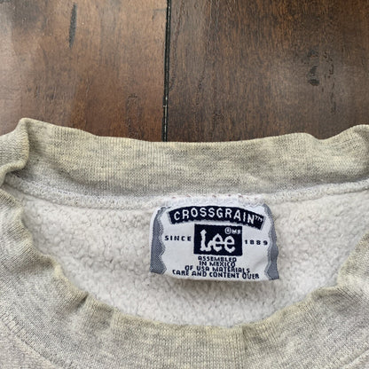 LEE UPolicy School Gray Hipster Basic Promo Rap Vintage Crewneck 90s 80s T Shirt