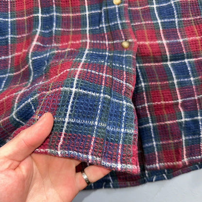 VTG 90s Faded Glory Womens Size L Plaid Long Sleeve Button Up Collar Shirt 1990s