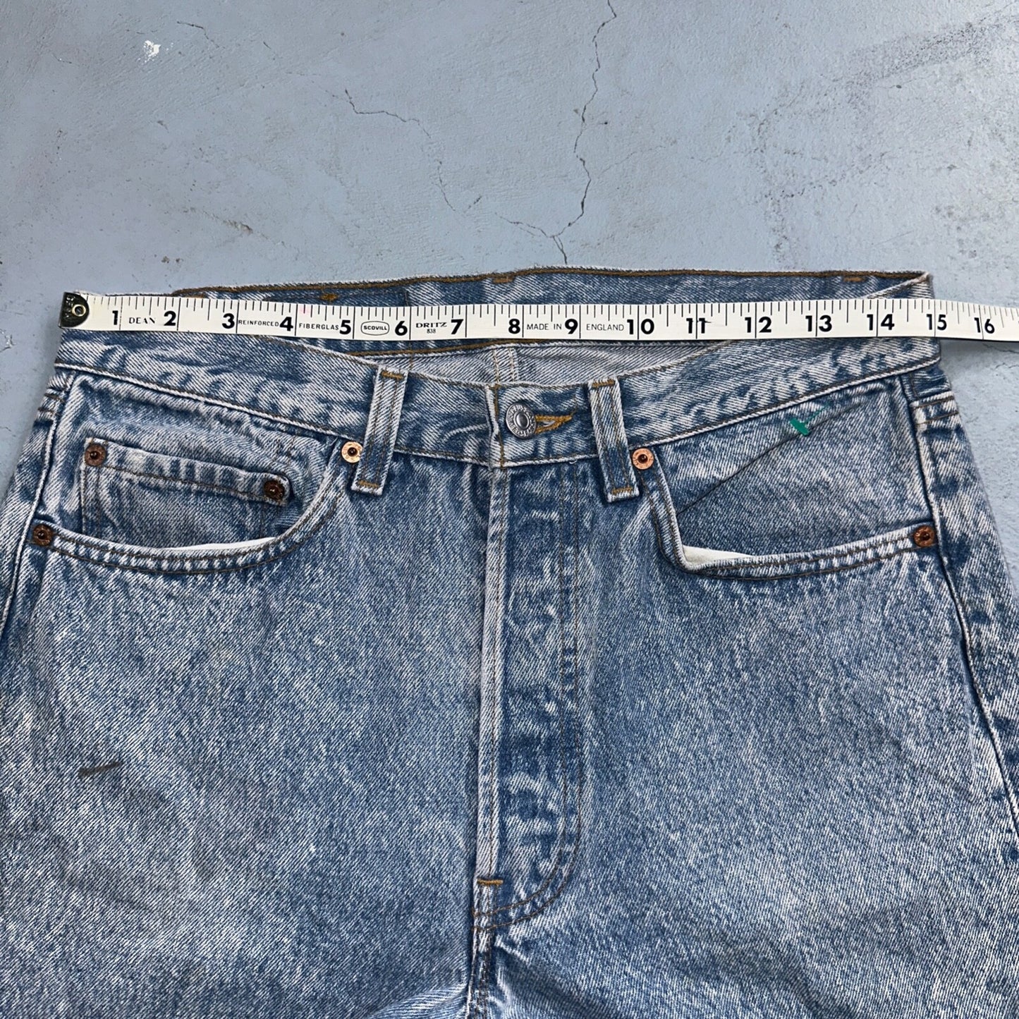 Levis 501 Vintage 90s USA XX Straight Leg Jeans Blue Light Wash 32x30 Act 30x29