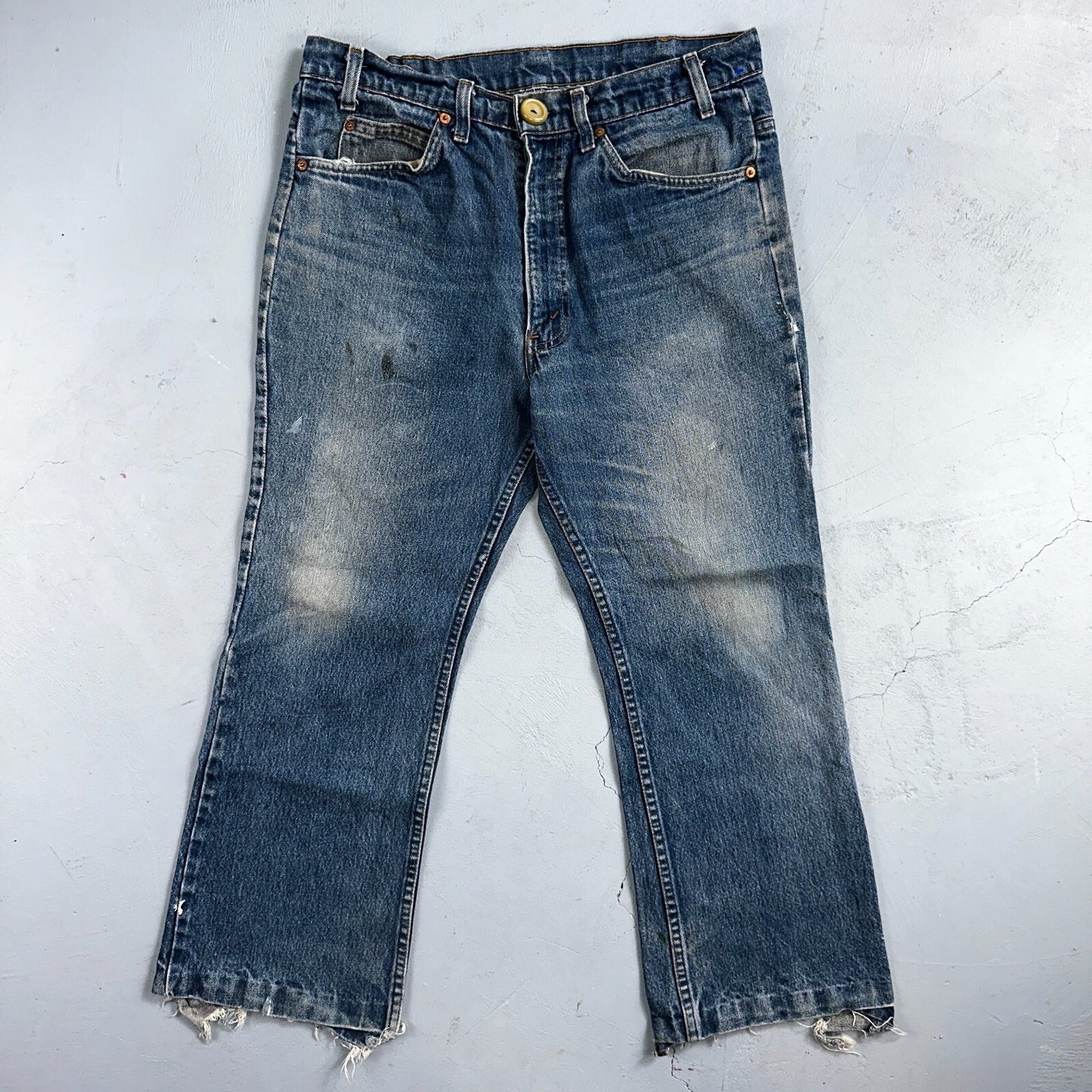 Levis 517 Vintage 80s USA Orange Tab Bootcut Flare Blue Worn Jeans Act 32x25