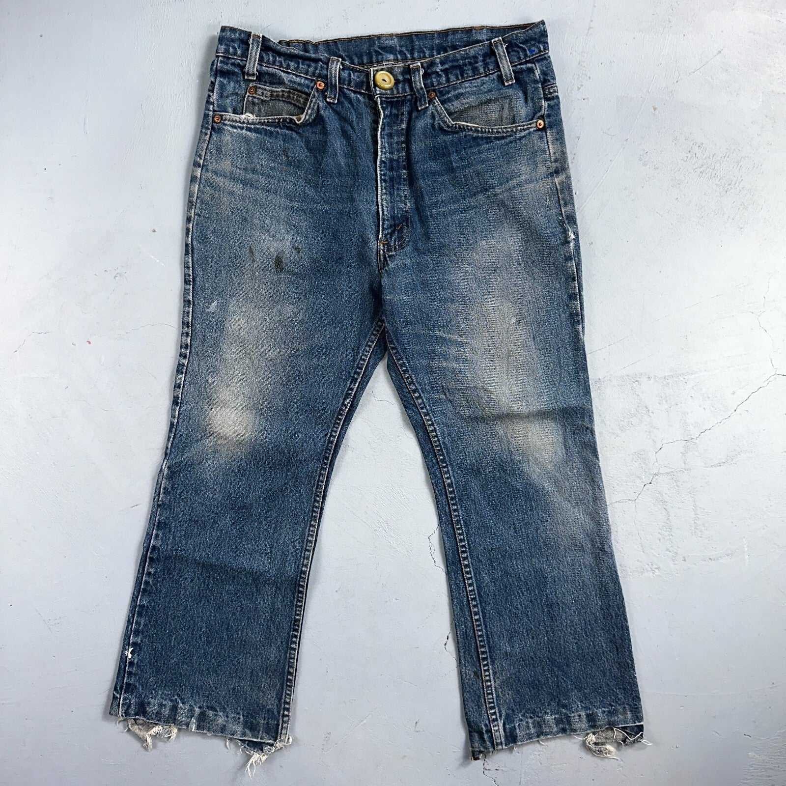 Levis 517 Vintage 80s USA Orange Tab Bootcut Flare Blue Worn Jeans Act 32x25