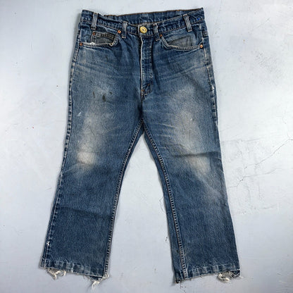 Levis 517 Vintage 80s USA Orange Tab Bootcut Flare Blue Worn Jeans Act 32x25