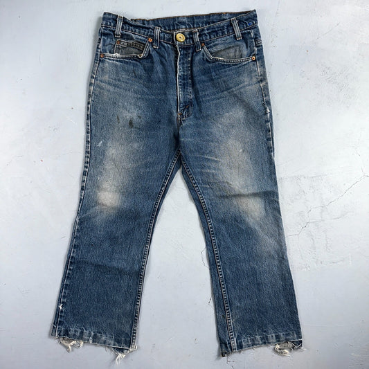 Levis 517 Vintage 80s USA Orange Tab Bootcut Flare Blue Worn Jeans Act 32x25