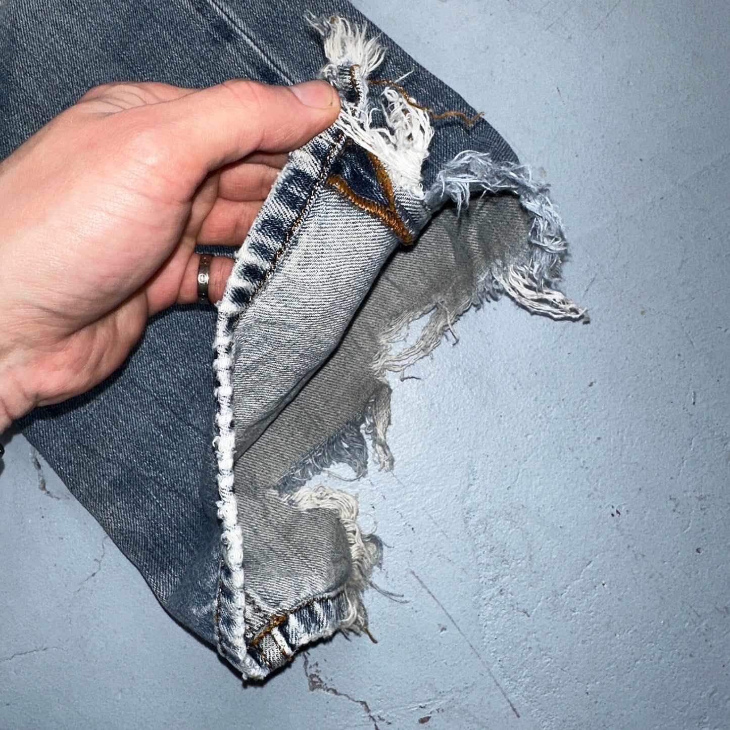 Diesel Larkee Bootcut Stretch Jeans Mens 36x30 Blue Straight 008M2 Whisker Italy