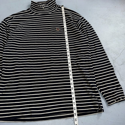 TOMMY HILFIGER Striped Turtleneck Long Sleeve XL Sparkles Added Custom VTG 90s