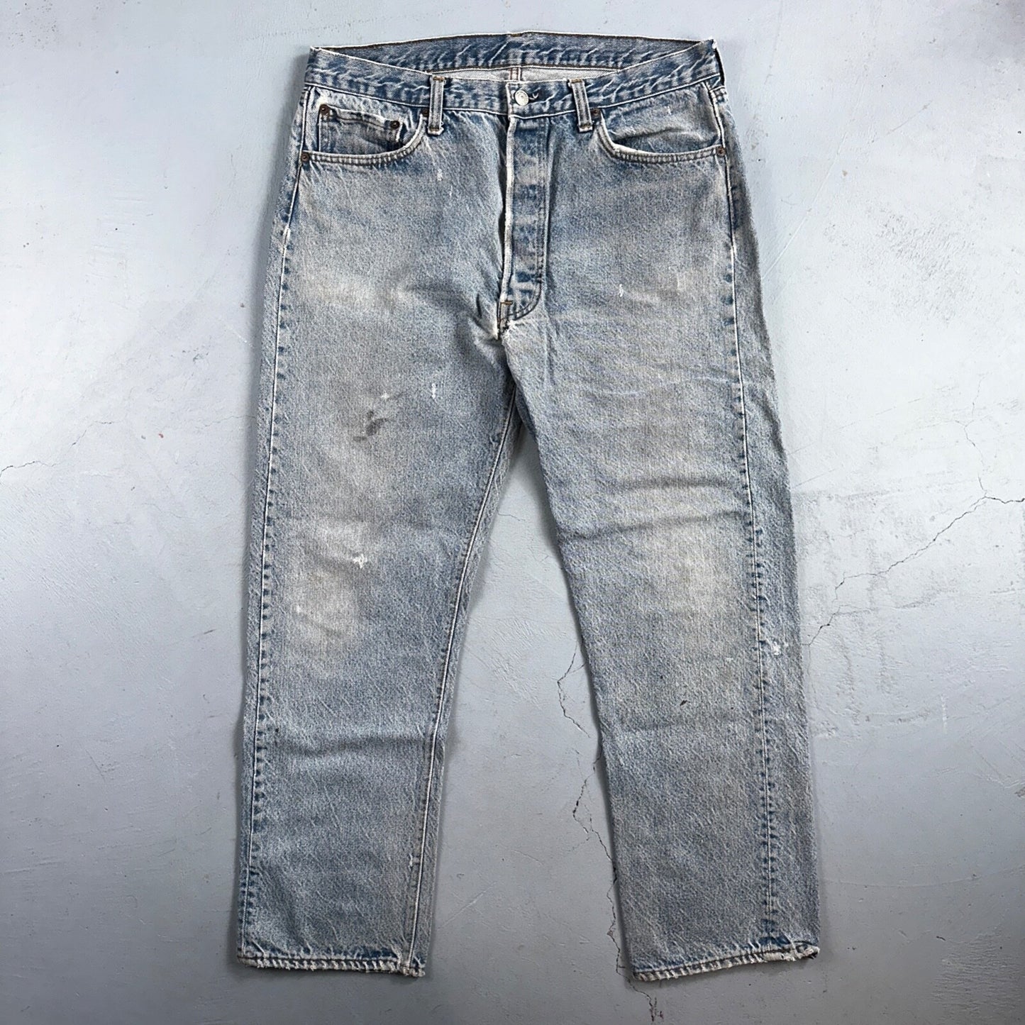 Levis 501 Vintage 80s USA XX Straight Leg Jeans Blue Light Wash 38x33 Act 34x29