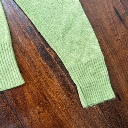 Vintage USA Rockabilly Womens Cardigan 60s 70s Top Green Thrashed Kurt Cobain