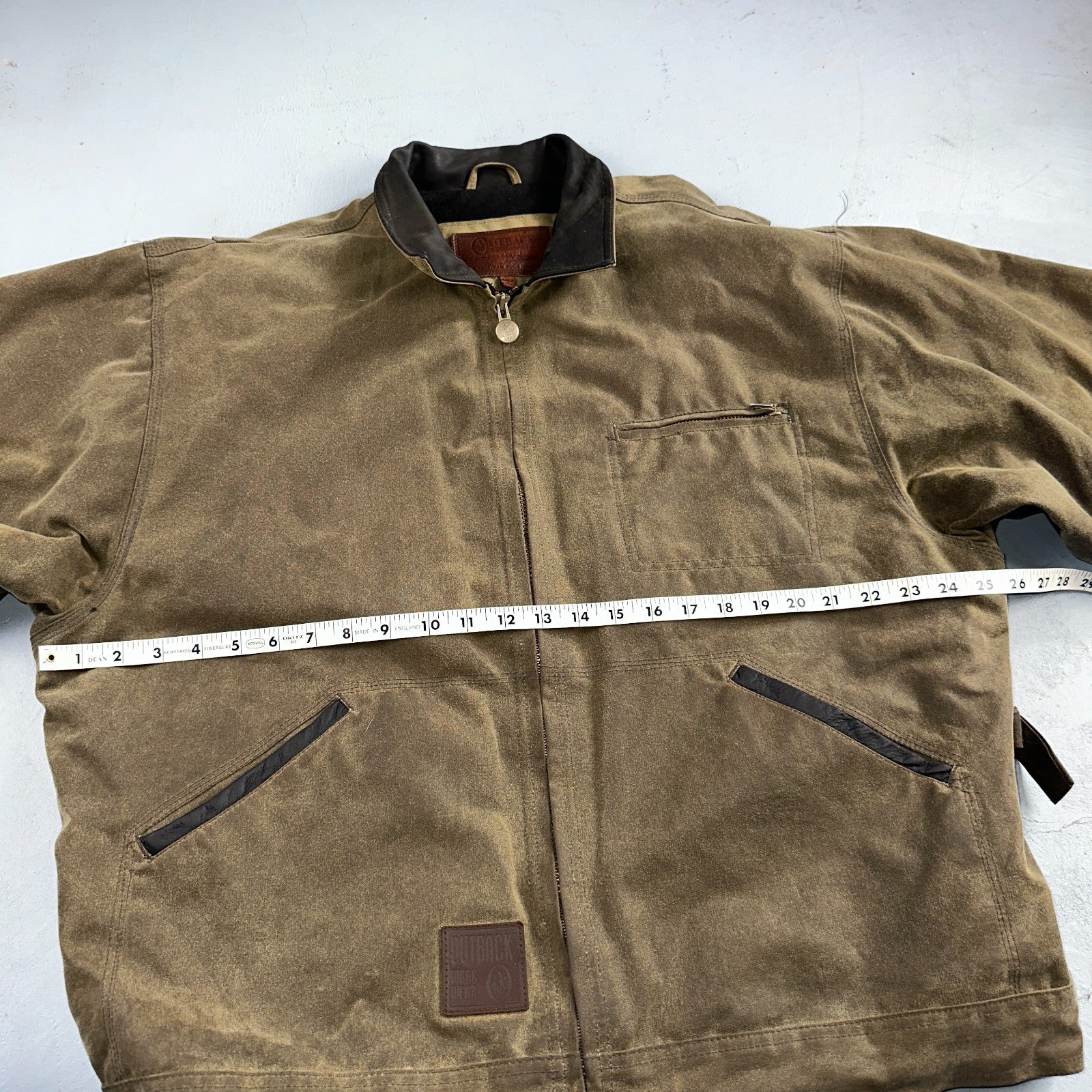 Outback Trading Waxed Canvas Fleece Lined Oilskin Jackhammer Jacket Mens XL