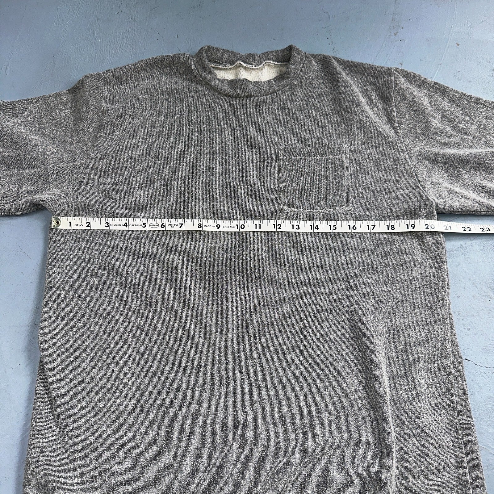 Gray 1970s VTG Crew Neck Sweatshirt Short Sleeve Heather Rockabilly 60s 70s