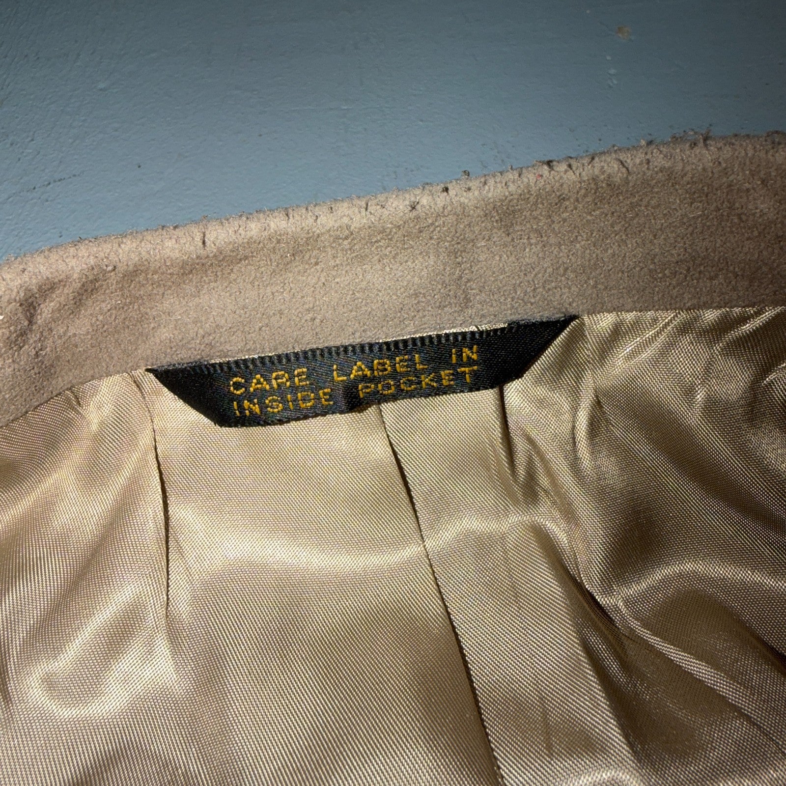 VTG Ultra Suede Blazer Men 42 Sports Coat 2 Button Western Beige Brown