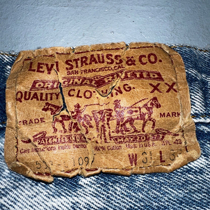 Levis 501 Vintage 80s USA XX Straight Leg Jeans Blue Acid Wash 31x32 Act 30x31