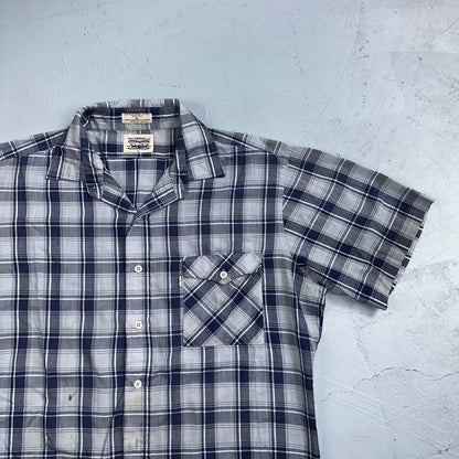 Levis VTG 1980s Pearl Snap Button Shirt Mens L Plaid 80s Cowboy Shirt Korea SS
