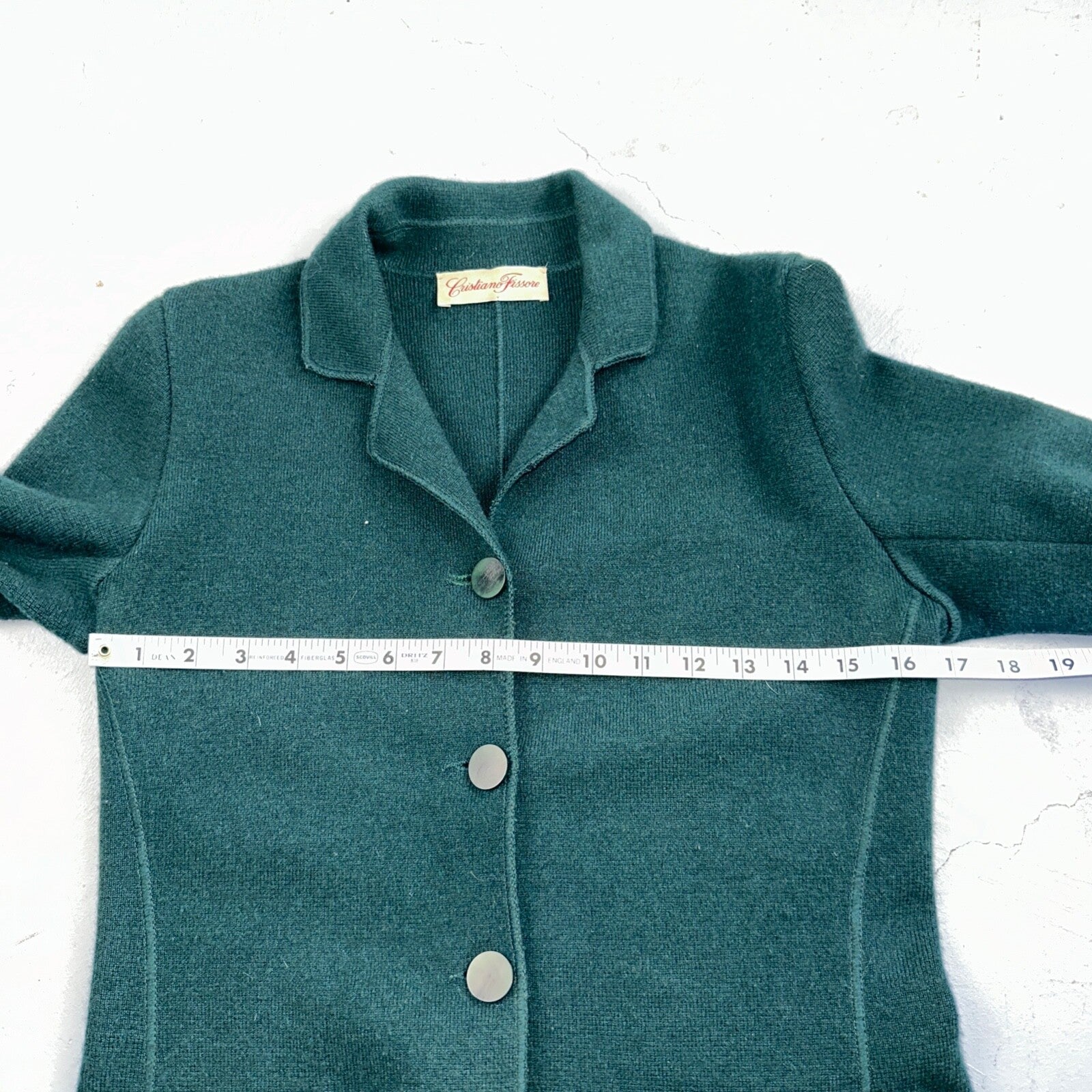 Cristiano Fissore 100% Cashmere Cardigan Sweater Womens S Green Jacket