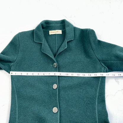 Cristiano Fissore 100% Cashmere Cardigan Sweater Womens S Green Jacket