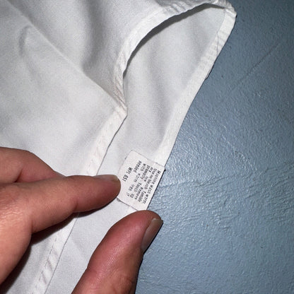 Disney Fashions Pure White VTG Pinpoint Oxford Button Dress Shirt Mens 17