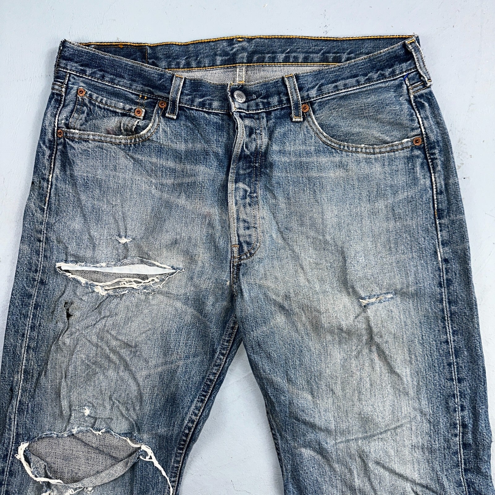 Levis 501 Vintage Y2K XX Straight Leg Jeans Blue Light Wash 34x34 Act 33x33