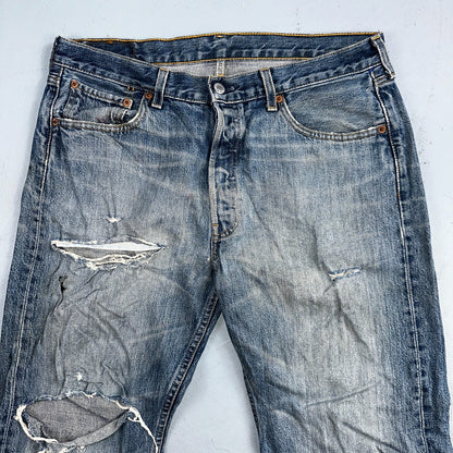 Levis 501 Vintage Y2K XX Straight Leg Jeans Blue Light Wash 34x34 Act 33x33