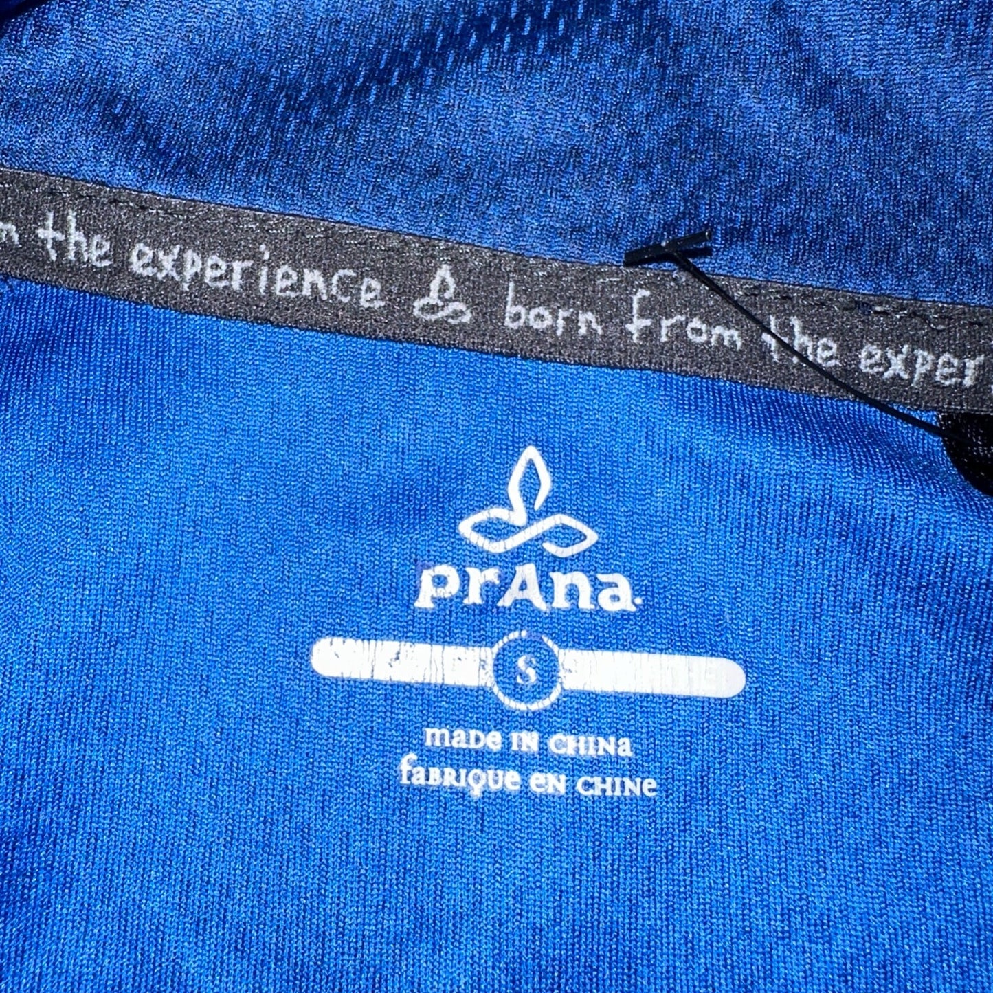 USA Prana Mens S 1/4 Zip Sweater Polyester Blue Outdoors Active Jacket