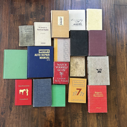 Lot 18 Cool Old Vintage Antique Rare Hardcover Random Books Green Coffee Table