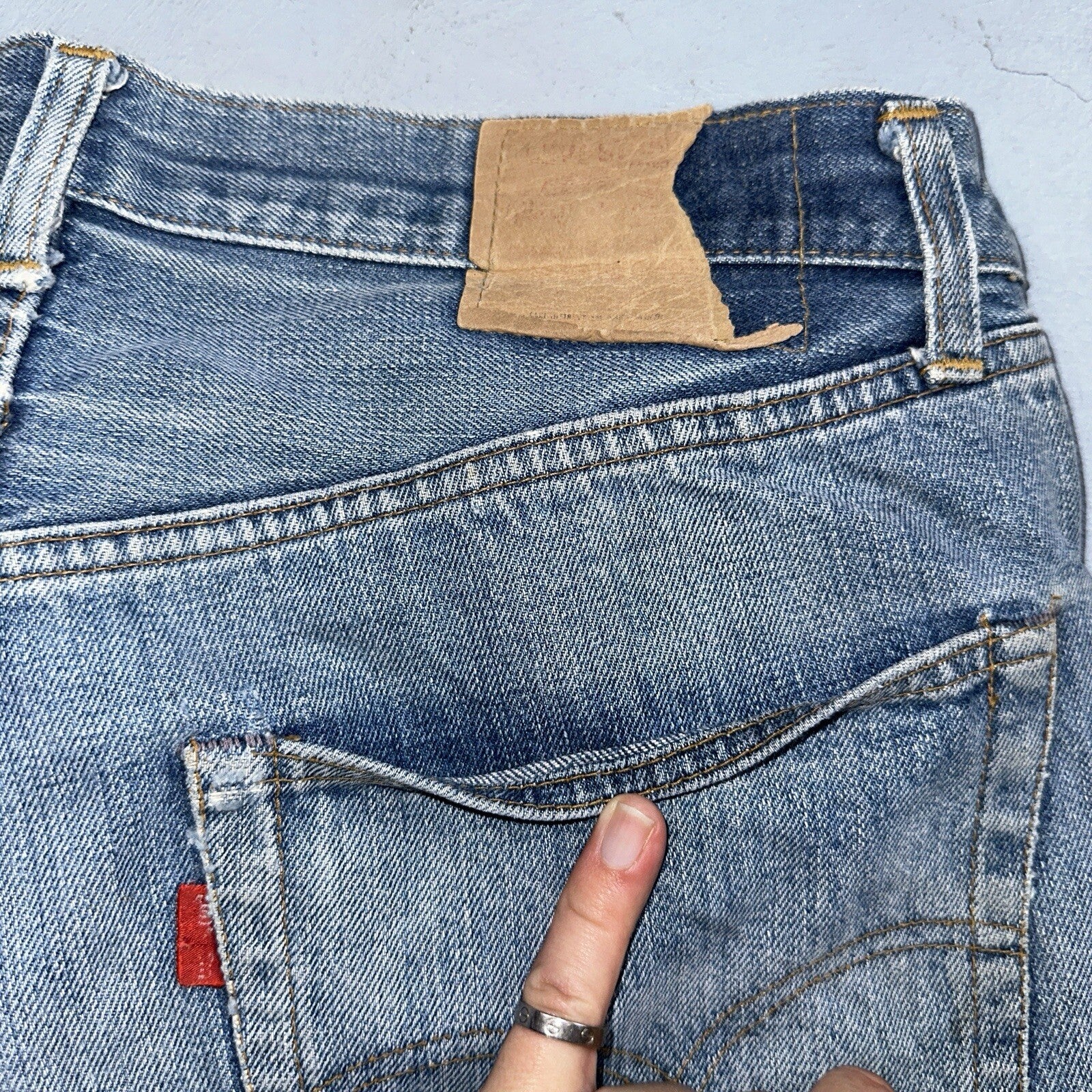 Levis 501 VTG 70s SS Redline Selvedge Jeans XX Blue Med Wash Patched Act 31x28