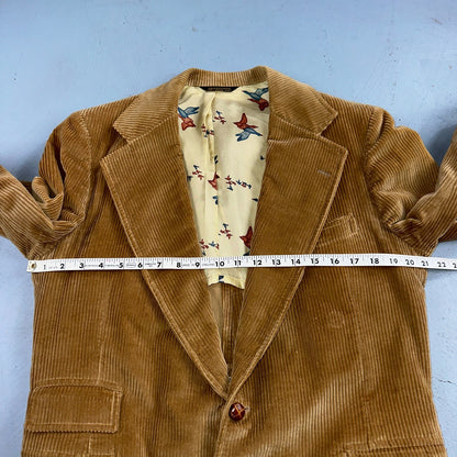 VTG Mens 2 PC Suit 40 Jacket Coat Pants Brown Rockabilly 60s 1960s Corduroy