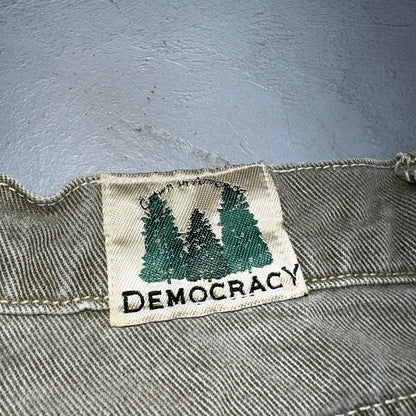 Democracy Jeans Womens 16 Green Denim Pants Banana Republic VTG USA High Rise