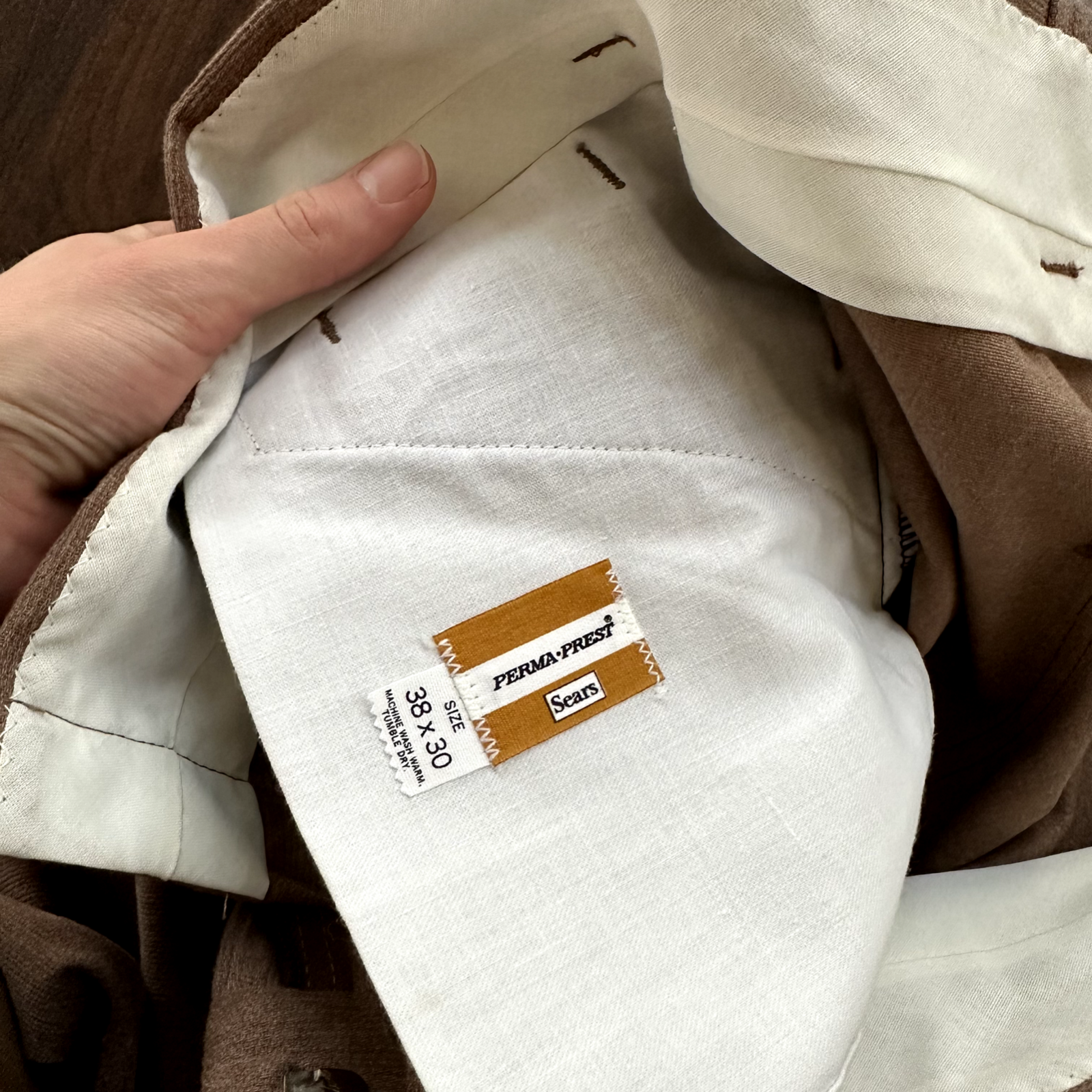 Mens 1950s 1960s Sears Pleated Dress Slacks 35x30 50s 60s Vtg Pants Fleck