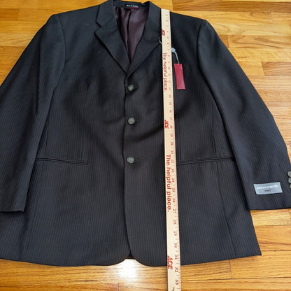 Pierre Cardin Paris 44R Black Blazer Suit Jacket Vintage High End Designer VTG