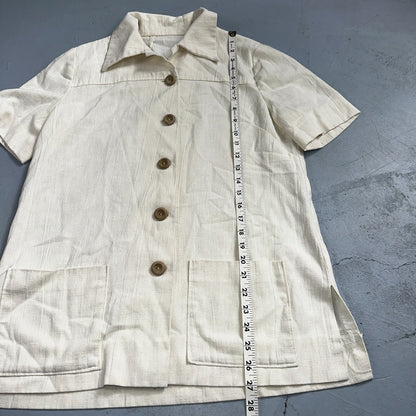 Chore VTG Womens Button Front Blouse Shirt Crop Rockabilly Western 70s 80s