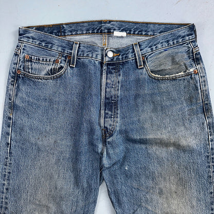 Levis 501 Vintage Y2K XX Straight Leg Jeans Blue Med Wash 36x34 Act 35x34