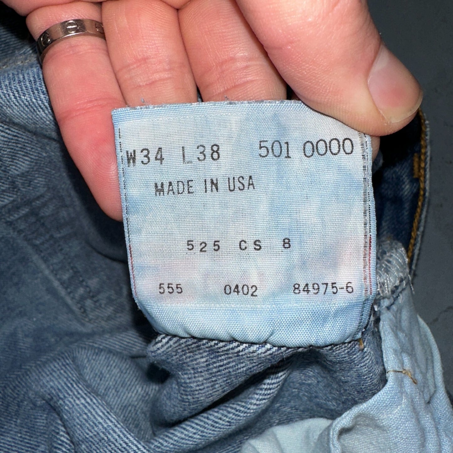 Levis 501 Vintage 90s USA XX Straight Leg Jeans Blue Med Wash 34x38 Act 31x33