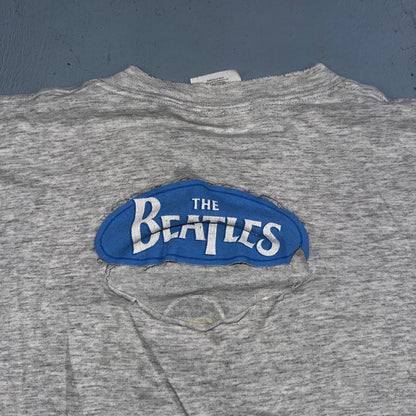 Beatles Rock Band 1997 VTG T Shirt 90s Gray Thrashed Music Grunge 1960s