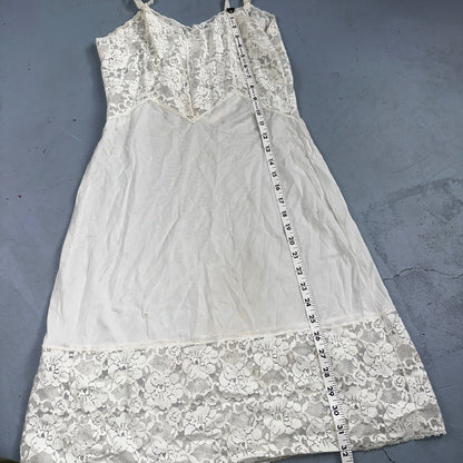 VTG 1960s Aristocraft Lingerie Slip Dress Sleepwear Full Sweep Nightgown Lace