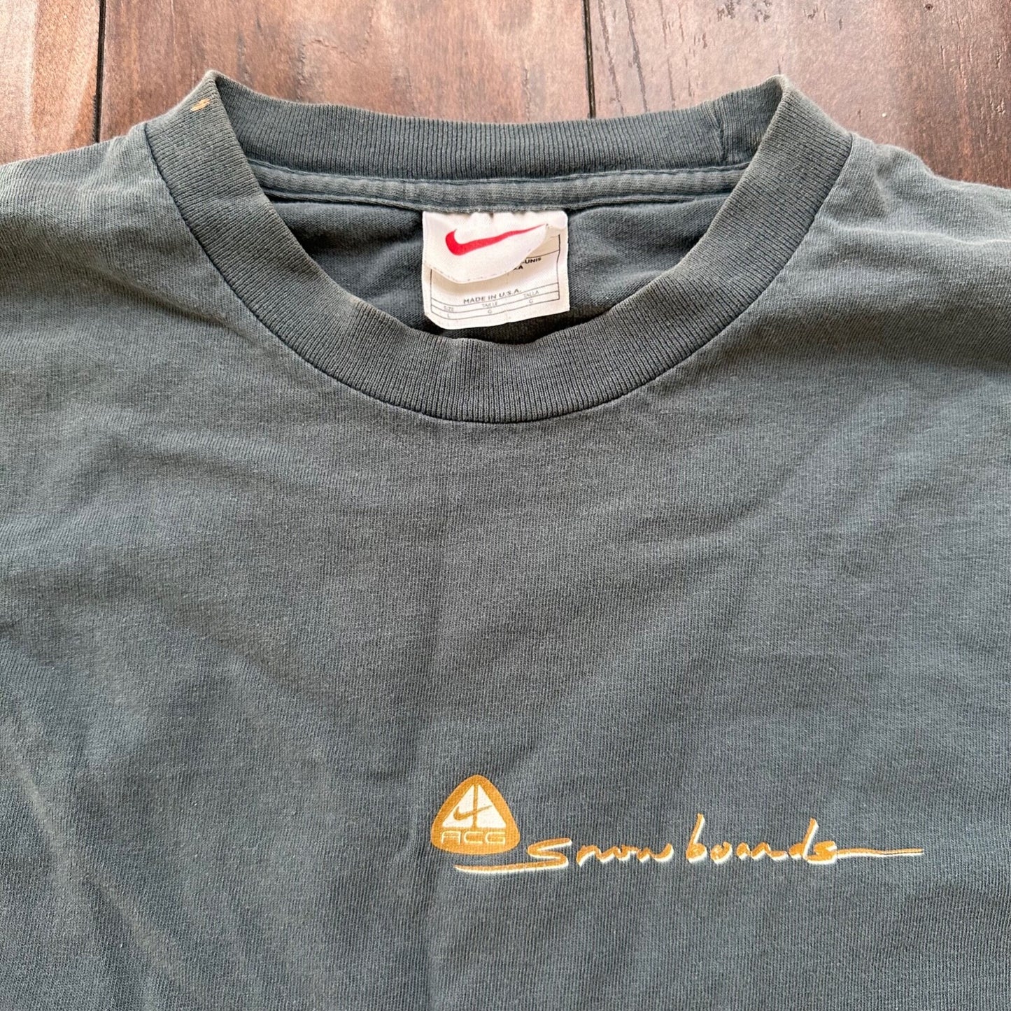 ACG Nike Snowboards Vintage T Shirt 90s Blue White Tag Rare Sports Jordan Used