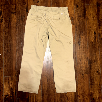 Carhartt Pants Mens Tan 34x29 Chinos Straight Leg Flat Front Workwear Relaxed