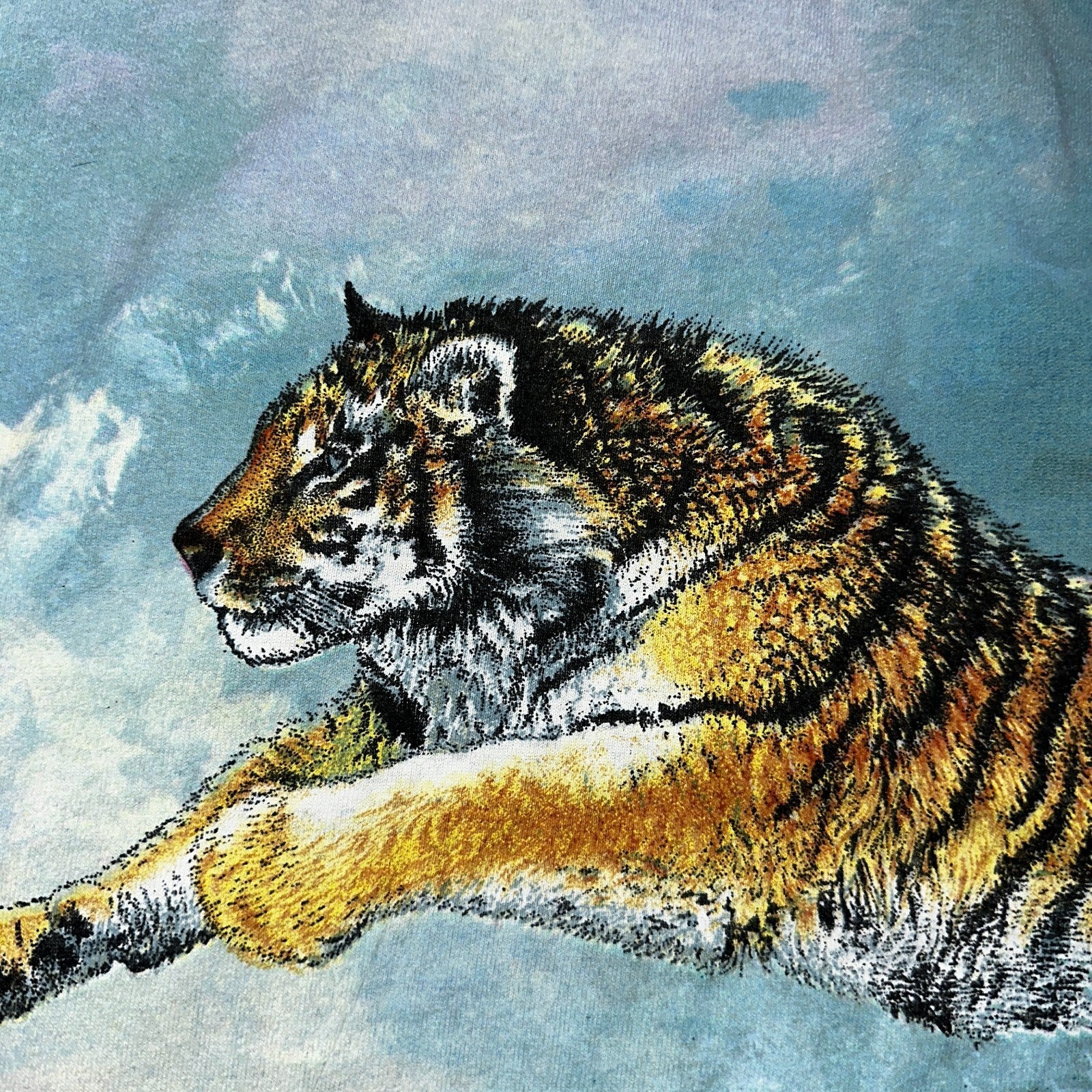 Tiger 90s AOP VTG T Shirt Front Back Nature Love Animals Stripes Single Stitch