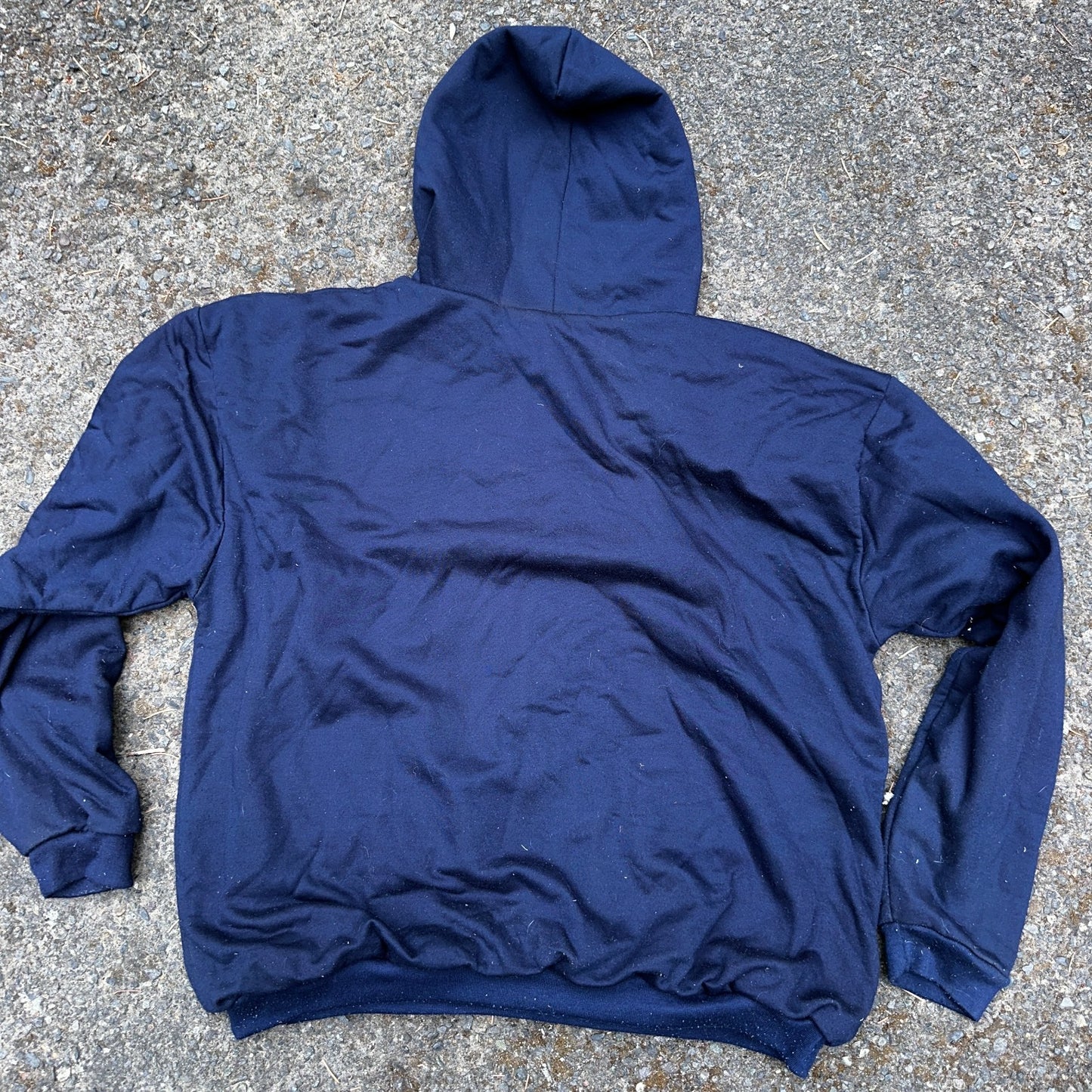 Vintage Thermal Waffle Lined Hoodie Sweatshirt Mens XL Navy Blue Nucleus Punk