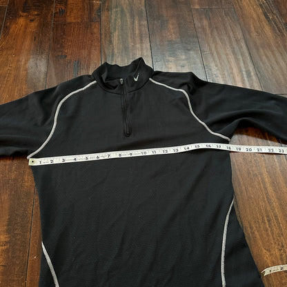 VTG Nike Active Pullover Sweater Women's L Black 1/2 Zip Therma-Fit Running 90s