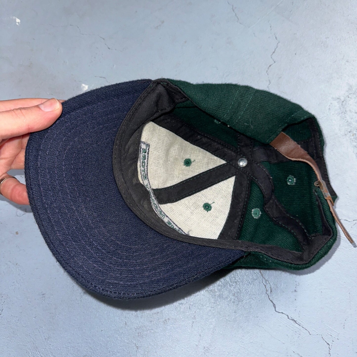 Money Store Funny VTG Hat Cap Snapback Green Blue Cash USA Made Quote Text