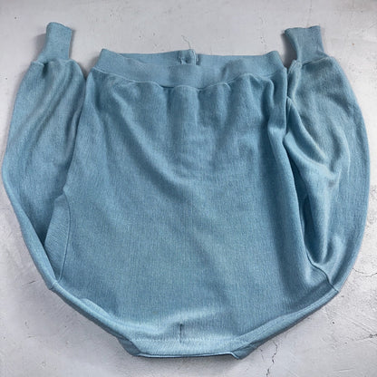 VTG Rare Pacific Scene Cardigan Sweater Solid Light Blue 80s RARE Ocean