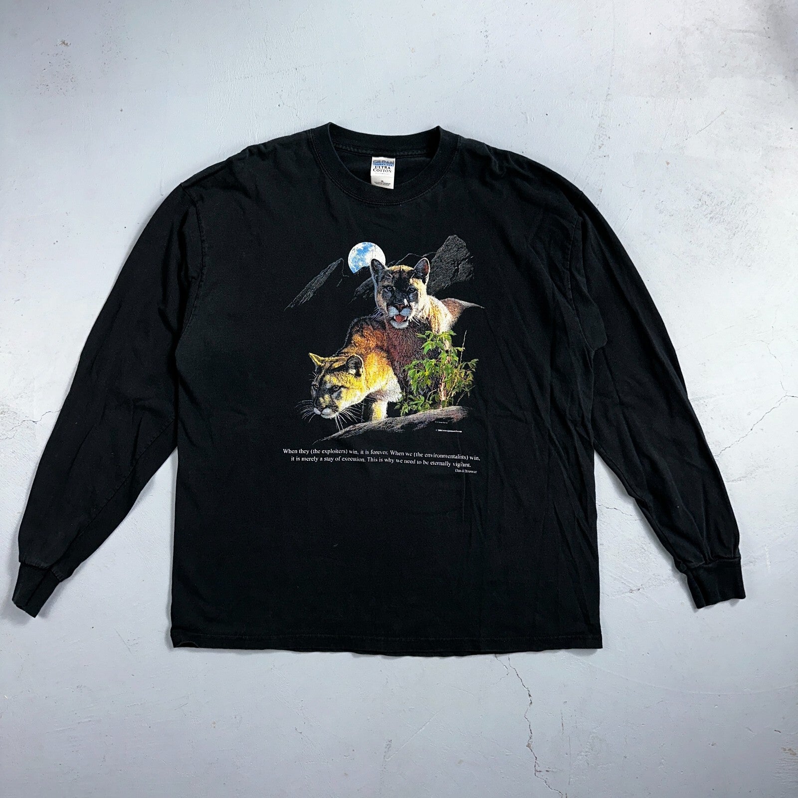 Mountain Lion VTG T Shirt Jim Morris Animal Graphic David Brower Environmental