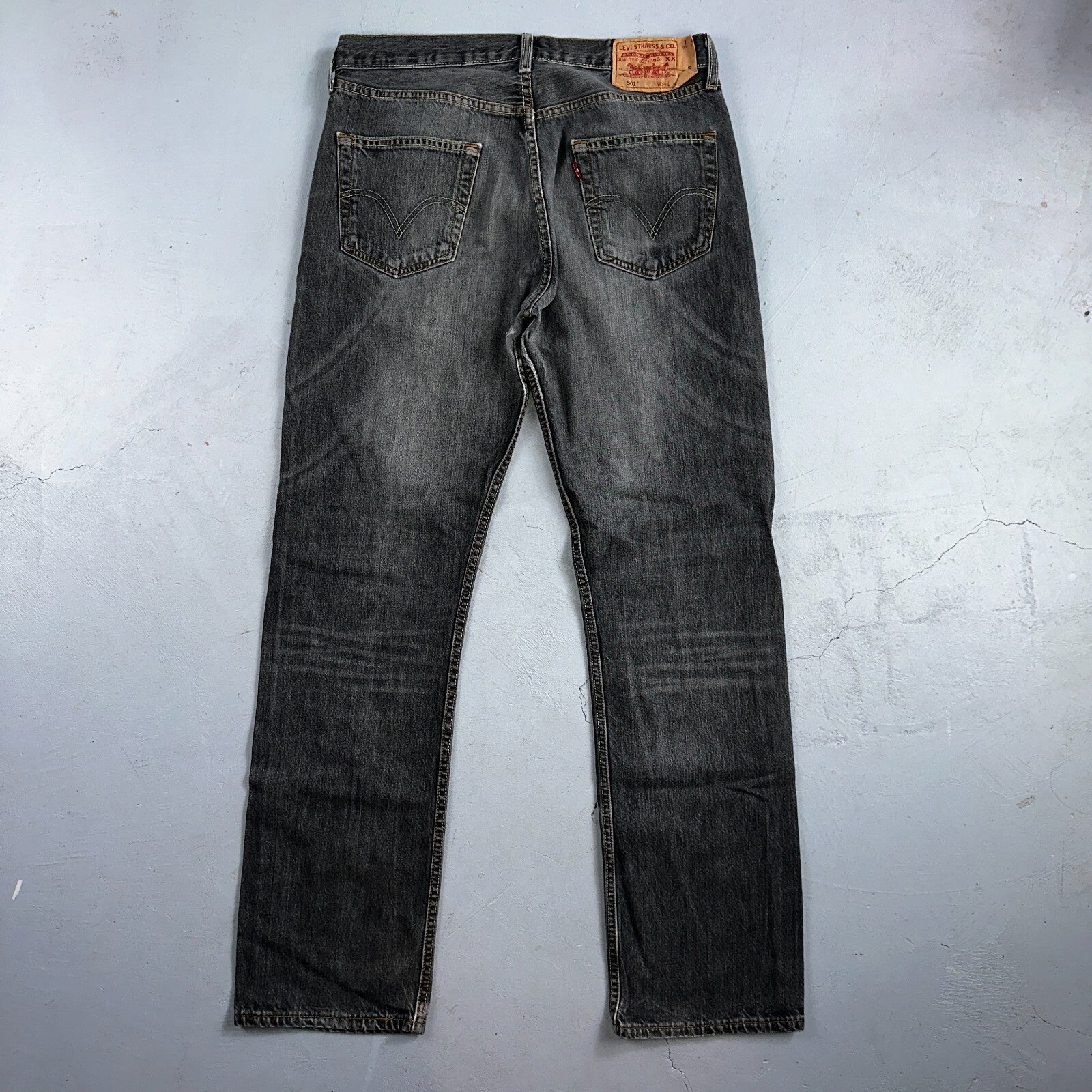Levis 501 Vintage Y2K XX Straight Leg Jeans Black Light Wash 34x34 Act 33x33