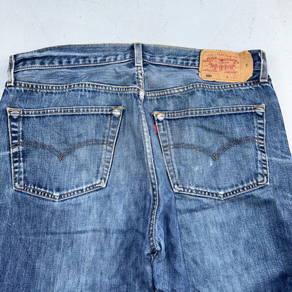 Levis 501 Vintage Y2K 90s XX Straight Leg Jeans Blue Med Wash 38x34 Act 37x31