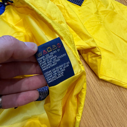 VTG 90s Tommy Hilfiger Yellow Lightweight Full Zip Rain Wind Jacket Sailing Boat