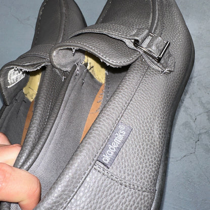 AKADEMIKS Men's Gray Faux Leather Roger Slip-On Driving Loafers SZ 12