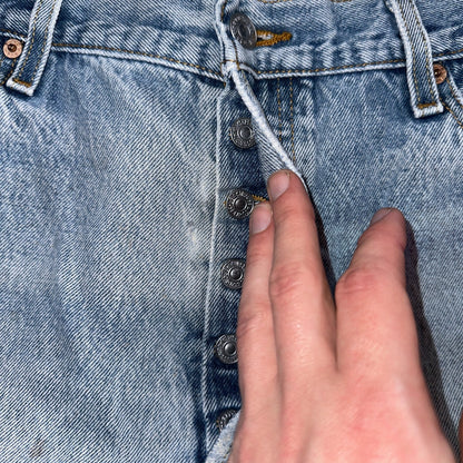 Levis 501 Vintage Y2K XX Straight Leg Jeans 90s Blue Light Wash 38x30 Act 35x26