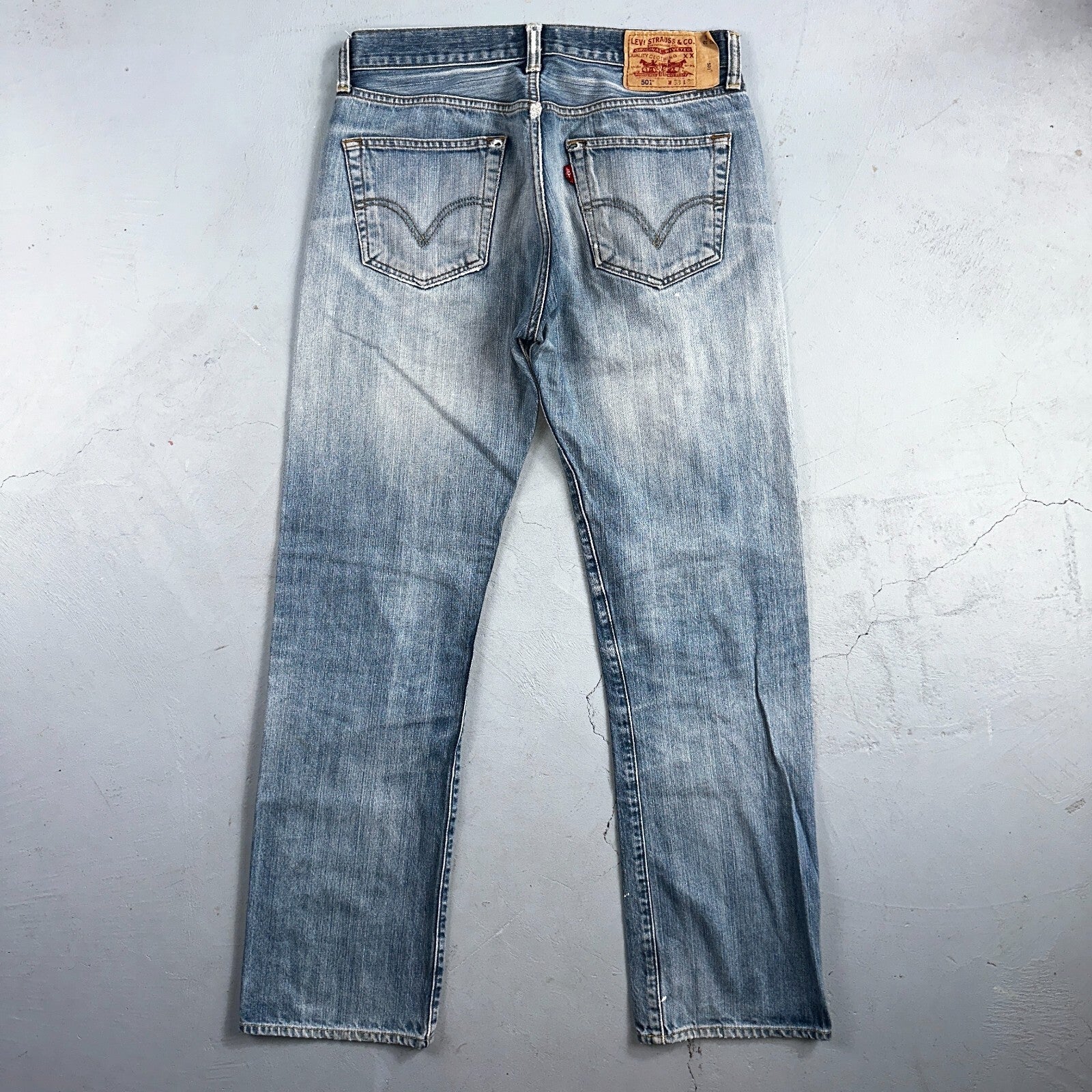 Levis 501 Vintage Y2K XX Straight Leg Jeans Blue Light Wash 33x32 Act 31x30